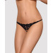 Мереживні танги з двома отворами Obsessive 831-THC-1 crotchless thongL/XL, чорні, бантики