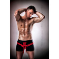 Блестящие мужские шорты с бантом Passion 001 SHORT black L/XL