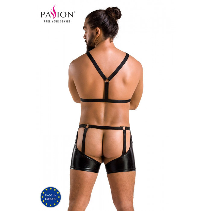 Комплект еротичної чоловічої білизни Passion 047 Set John S/M Black, труси, портупея