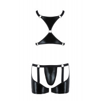 Комплект еротичної чоловічої білизни Passion 047 Set John XXL/XXXL Black, труси, портупея