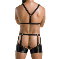 Комплект еротичної чоловічої білизни Passion 047 Set John XXL/XXXL Black, труси, портупея