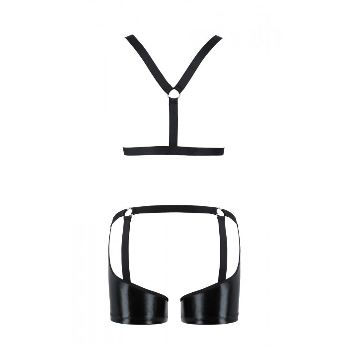 Комплект еротичної чоловічої білизни Passion 047 Set John XXL/XXXL Black, труси, портупея