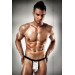 Чоловічі стрінги з блискучим гульфіком Passion 015 THONG silver L/XL