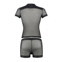 Комплект сітчастої чоловічої білизни Passion 052 Set Michael XXL/XXXL Black, сорочка, боксери, закле Комплект сітчастої чоловічої білизни Passion 052 Set Michael XXL/XXXL Black, сорочка, боксери, закле