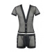 Комплект сітчастої чоловічої білизни Passion 052 Set Michael XXL/XXXL Black, сорочка, боксери, закле