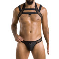 Комплект чоловічої білизни з кріпленнями Passion 043 Jacob S/M Black, труси, шлейки