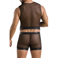 Комплект чоловічої білизни на шнурівці Passion 053 Set William S/M Black, жилет, боксери