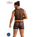 Комплект чоловічої білизни на шнурівці Passion 053 Set William S/M Black, жилет, боксери