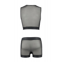 Комплект чоловічої білизни на шнурівці Passion 053 Set William XXL/XXXL Black, жилет, боксери Комплект чоловічої білизни на шнурівці Passion 053 Set William XXL/XXXL Black, жилет, боксери
