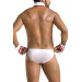 Комплект еротичної чоловічої білизни Passion 037 Gregory XXL/XXXL White, труси, комірець, манжети