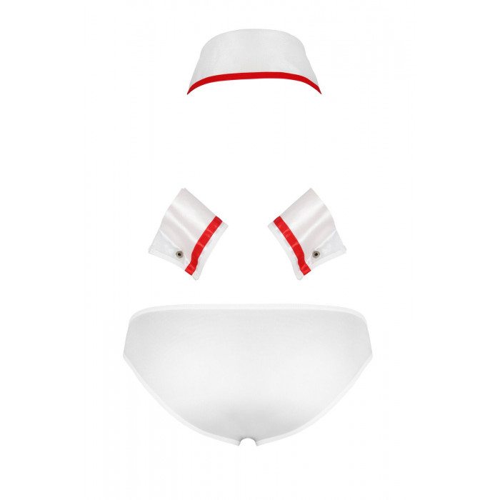 Комплект еротичної чоловічої білизни Passion 037 Gregory XXL/XXXL White, труси, комірець, манжети