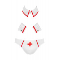 Комплект еротичної чоловічої білизни Passion 037 Gregory XXL/XXXL White, труси, комірець, манжети