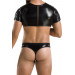 Комплект чоловічої білизни під латекс Passion 057 Set Peter S/M Black, кроп-топ, стринги
