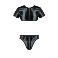 Комплект чоловічої білизни під латекс Passion 057 Set Peter S/M Black, кроп-топ, стринги Комплект чоловічої білизни під латекс Passion 057 Set Peter S/M Black, кроп-топ, стринги