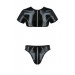 Комплект чоловічої білизни під латекс Passion 057 Set Peter XXL/XXXL Black, кроп-топ, стринги
