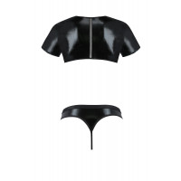 Комплект чоловічої білизни під латекс Passion 057 Set Peter XXL/XXXL Black, кроп-топ, стринги Комплект чоловічої білизни під латекс Passion 057 Set Peter XXL/XXXL Black, кроп-топ, стринги