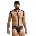 Комплект еротичної чоловічої білизни Passion 038 John XXL/XXXL Black, боді, кепка