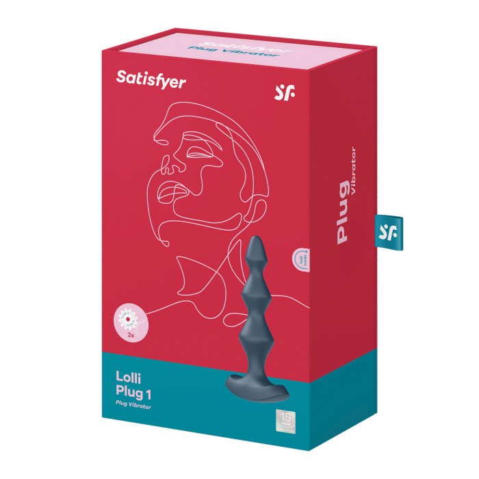 Анальний стимулятор-намистини з двома моторами Satisfyer Lolli-Plug 1 Dark teal