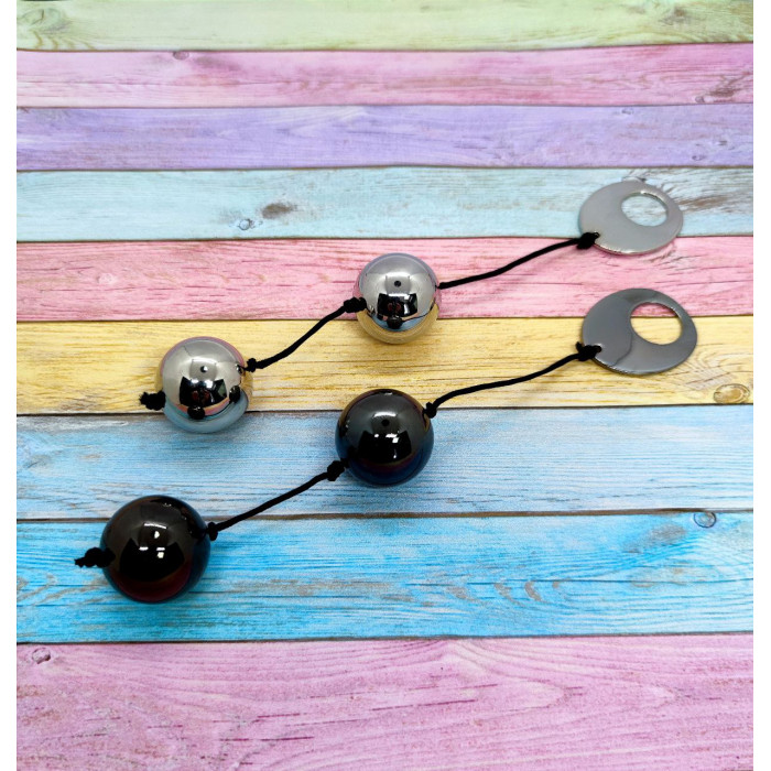 Вагінальні кульки DOMINO METALLIC BALLS, SILVER