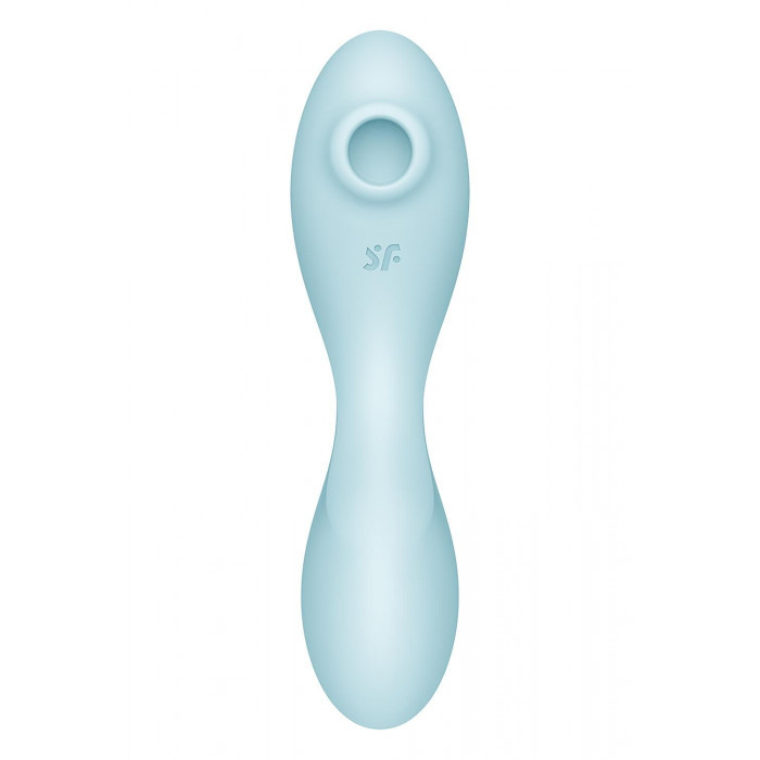 Вакуумный смарт-стимулятор с вибрацией Satisfyer Curvy Trinity 5 (Blue), управление со смартфона