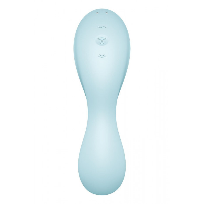 Вакуумный смарт-стимулятор с вибрацией Satisfyer Curvy Trinity 5 (Blue), управление со смартфона