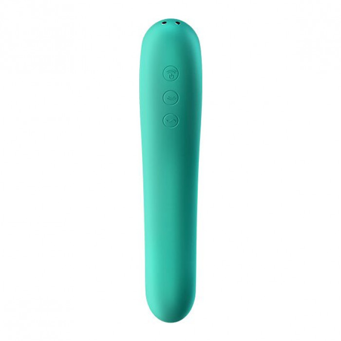 Вакуумний стимулятор із вібрацією Satisfyer Dual Kiss Green