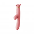 Вібратор з підігрівом та вакуумною стимуляцією клітора Zalo - ROSE Vibrator Strawberry Pink
