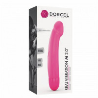 Вібратор Dorcel Real Vibration M Magenta 2.0, діаметр 3,7см, перезаряджається, для точки G, водостій Вібратор Dorcel Real Vibration M Magenta 2.0, діаметр 3,7см, перезаряджається, для точки G, водостій