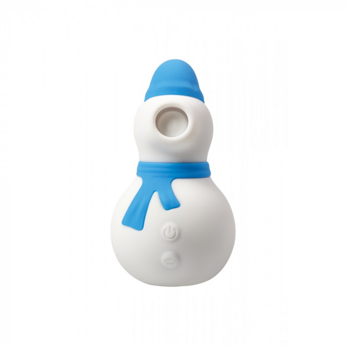 Вакуумний стимулятор клітора Сніговик Chisa Біло-синій, 9 х 5.2 см