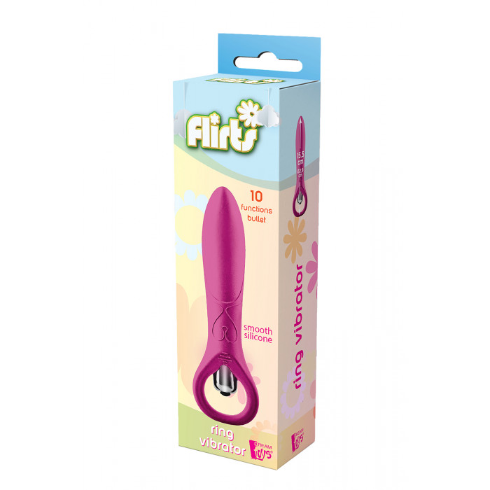 Мини вибратор для точки G Dream Toys FLIRTS 10 FUNCTIONS RING VIBRATOR PINK