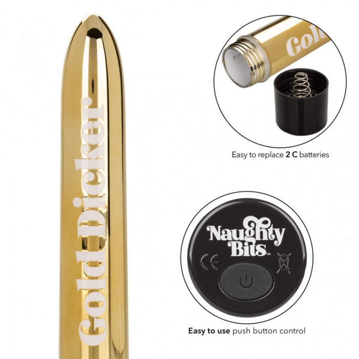 Вибратор Naughty Bits Gold Dicker Vibe