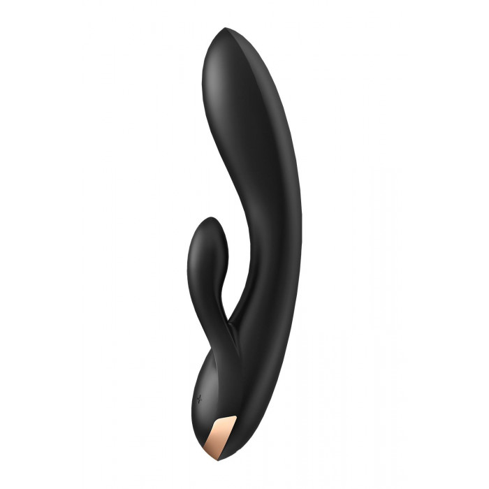Смарт вибратор кролик Satisfyer Double Flex Connect App Black