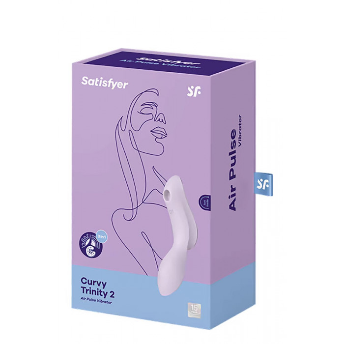 Подвійний вібратор із вакуумною стимуляцією Satisfyer Curvy Trinity 2 violet
