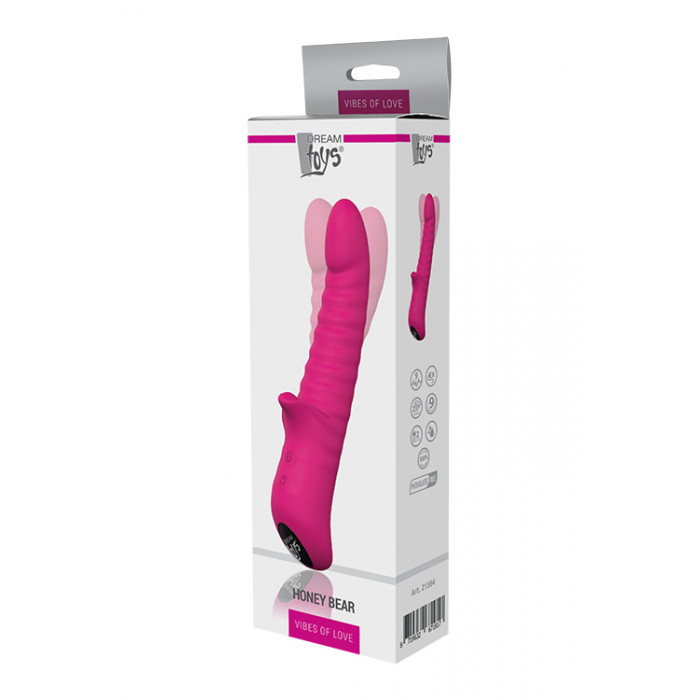 Двойной вибратор Dream Toys VIBES OF LOVE HONEY BEAR MAGENTA