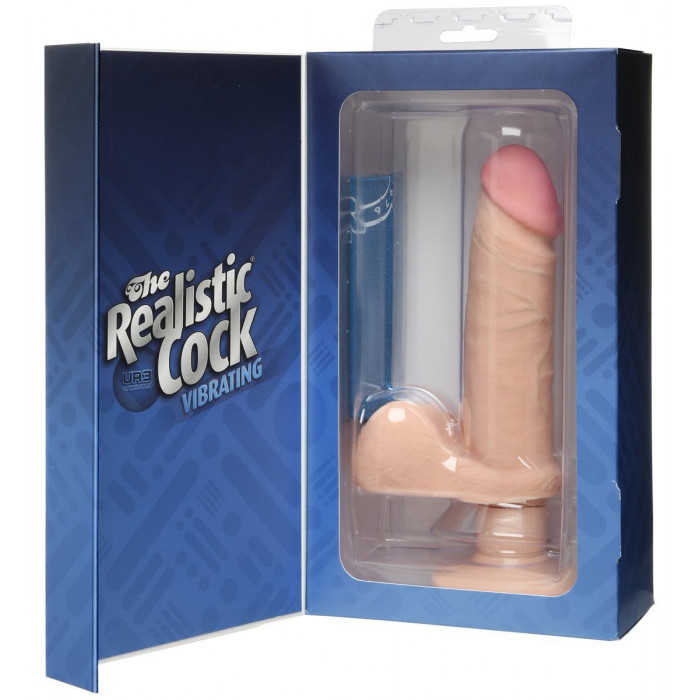 Вибратор с присоской Vibrating Realistic 6 Inch Ultraskyn Ur3 Cock - White