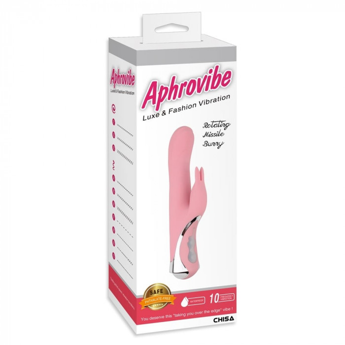 Вибратор кролик Rabbit-вибратор Chisa Aphrovibe Rotating Missile Bunny, розовый