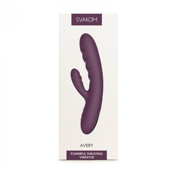 Вібратор-кролик Svakom Avery Lilac зі стовбуром, що рухається, рух вперед-назад