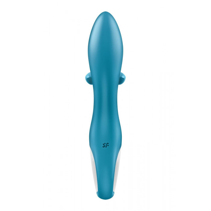 Вібратор-кролик із потрійним відростком Satisfyer Embrace me Turquoise, 2 мотори, діаметр 3,6 см
