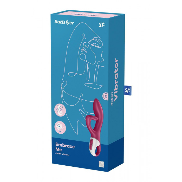 Вибратор кролик с тройным отростком Satisfyer Embrace me Berry, 2 мотора, диаметр 3,6 см