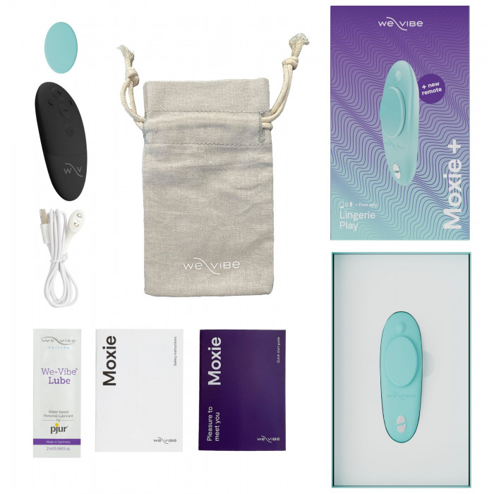 Смарт-вибратор в трусики We-Vibe Moxie+ Aqua, обновленный пульт ДУ
