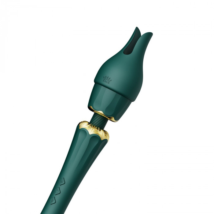 Вібромасажер з насадками Zalo — Kyro Wand Turquoise Green