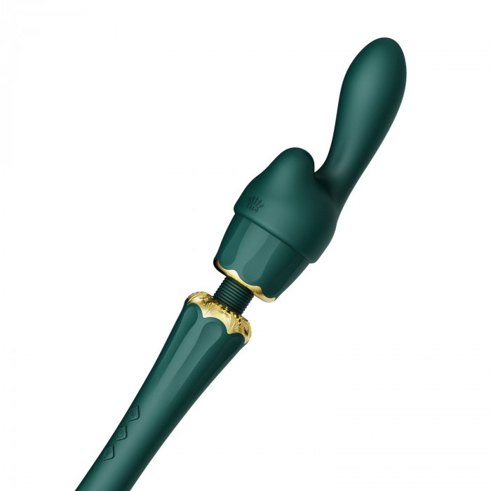 Вібромасажер з насадками Zalo — Kyro Wand Turquoise Green